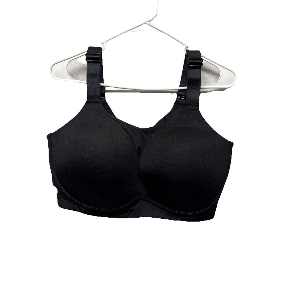 Livi Active Quick Dry No Wire Medium Impact Black Sports Bra Size 38DDD New